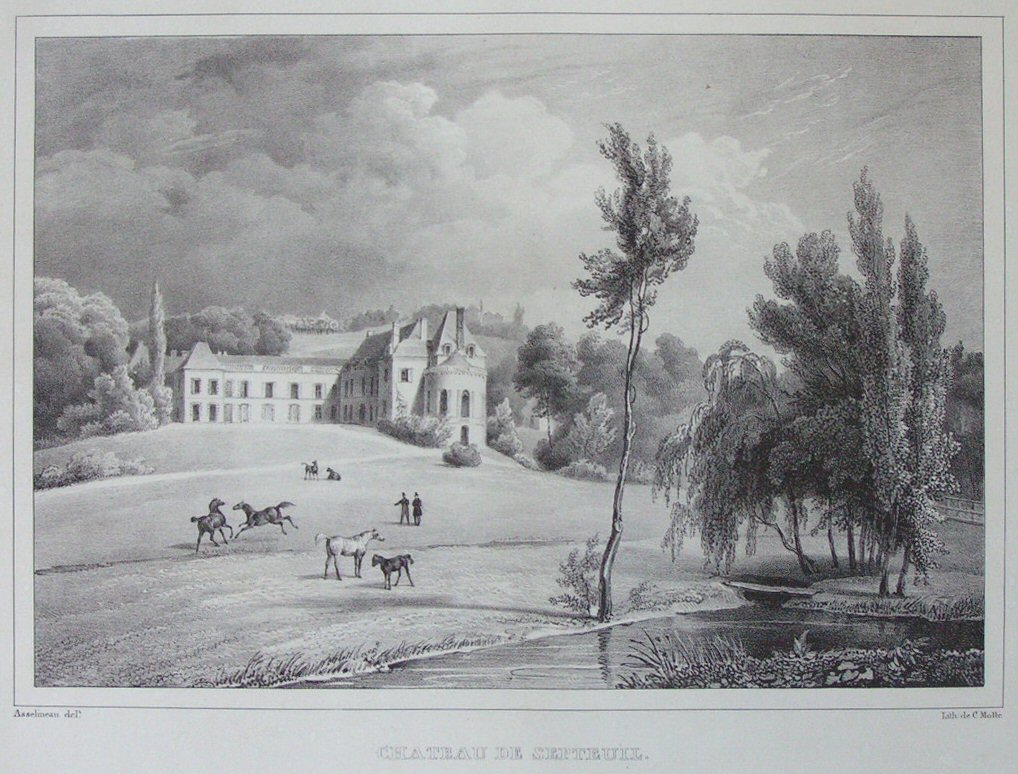 Lithograph - Chateau de Septeuil. - Molle